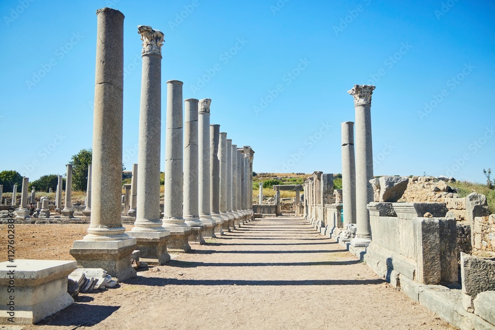 Ruins of the ancient Greek city of Perga. Antalya, Turkey Ruins of the ancient Greek city of Perga. Antalya, Turkey
