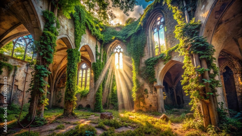 Fototapeta premium Abandoned Church in Rivinj, Croatia: Urban Exploration Photography