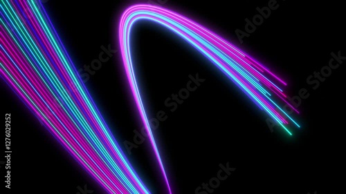 Neon Wavy Light Lines — Abstract Flow of Dynamic Energy in Purple, Blue, and Pink for Futuristic AI and Music Concepts