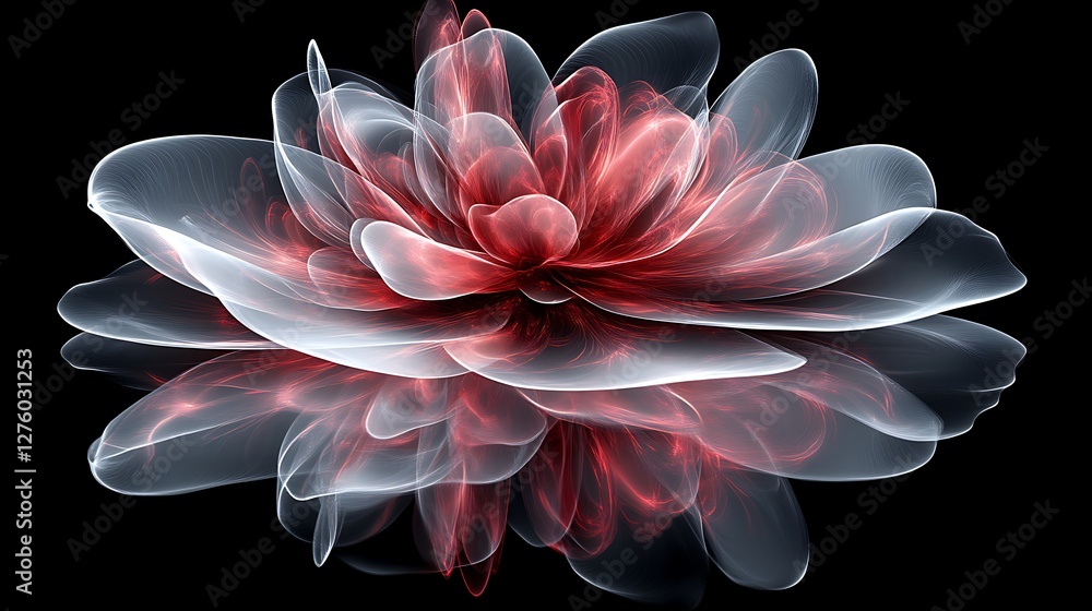 Abstract Red and White Floral Design Abstract Red and White Floral Design