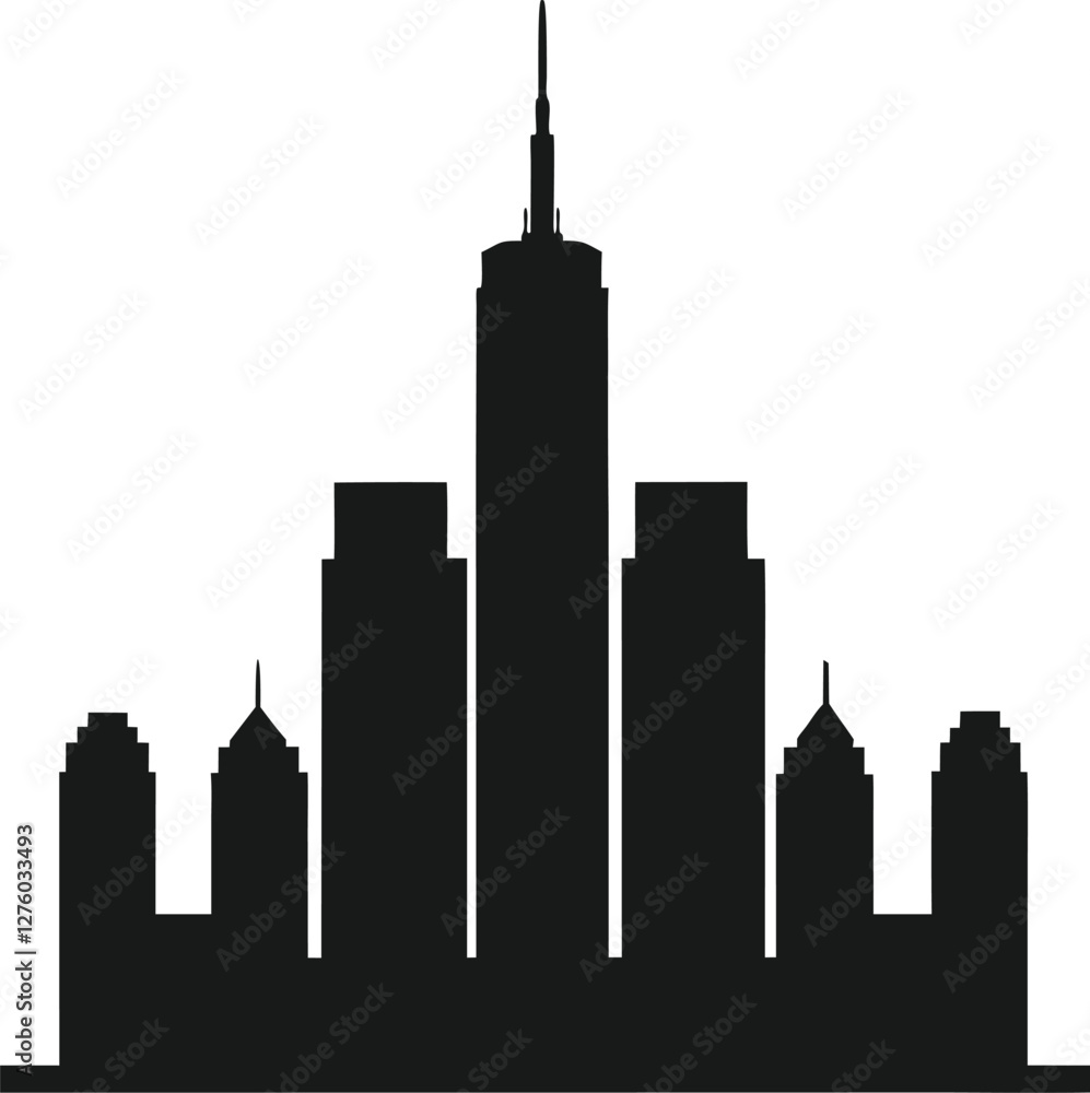 Obraz premium City building silhouette