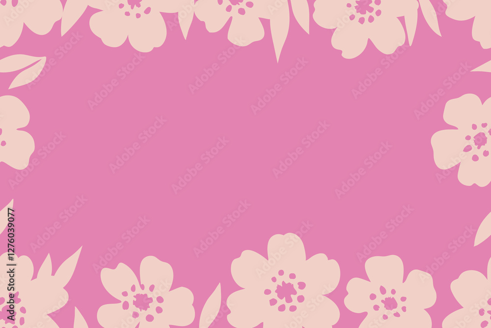 Trendy border with flowers trendy abstract floral design, place for a text Trendy border with flowers trendy abstract floral design, place for a text