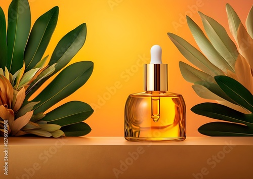 Obraz na płótnie A nourishing serum face oil enriched with Sacha Inchi extract, offering deep hydration, anti-aging benefits, and a radiant glow for healthy skin. w salonie