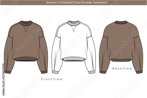 Womens Oversized Drop Shoulder Sweatshirt