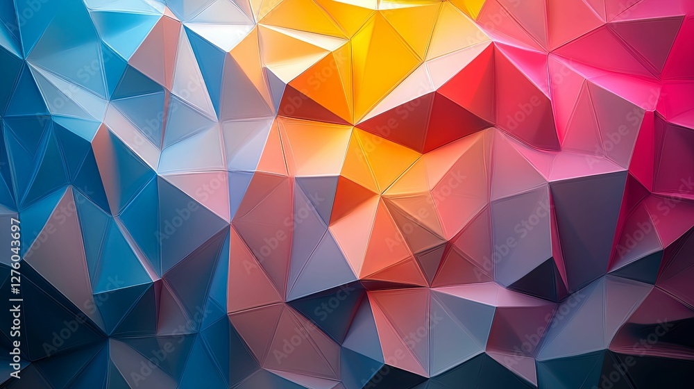 Obraz premium Abstract Colorful Geometric Triangular Pattern Design