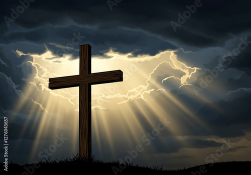 Wooden Christian Cross with...