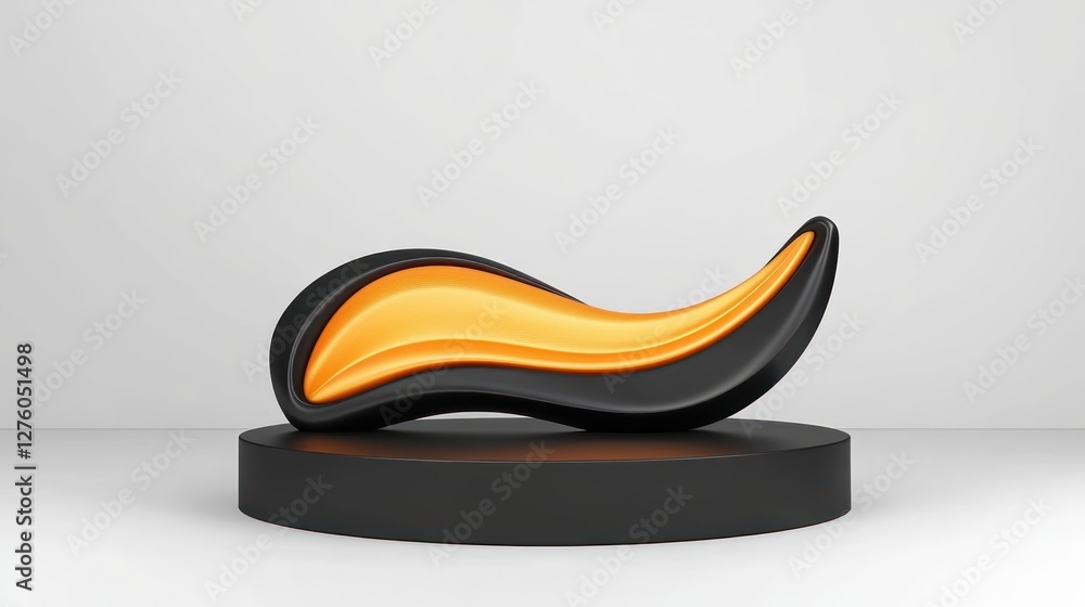 Obraz premium Abstract Orange and Black 3d Render Design