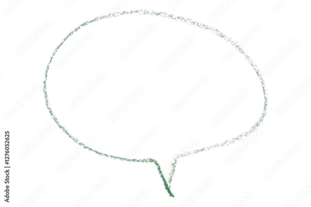 Fototapeta premium Separate green speech bubble on transparent background