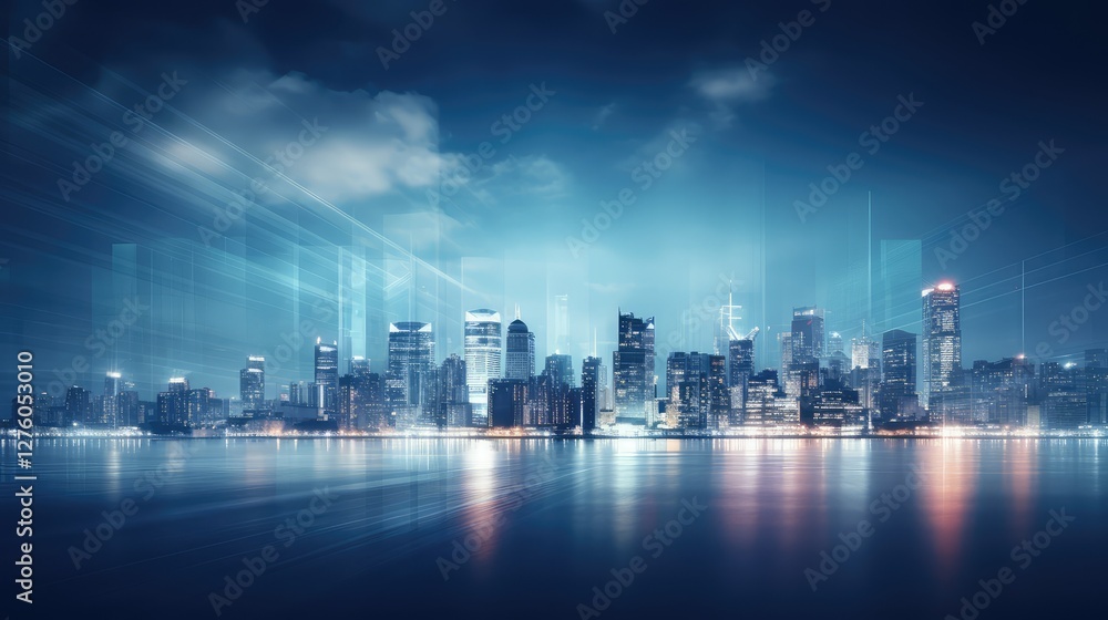 Fototapeta premium dusk blurred background blue