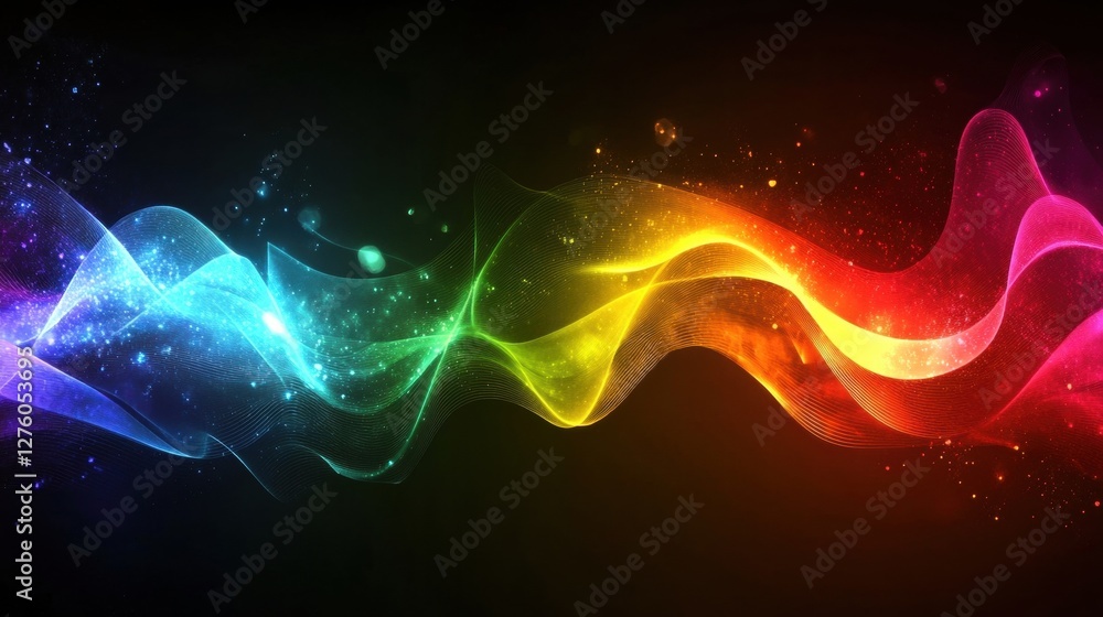 Obraz premium rainbow wave abstract background