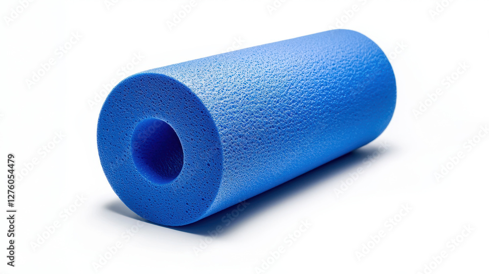 Blue foam roller for exercise and muscle recovery, ideal for fitness enthusiasts Blue foam roller for exercise and muscle recovery, ideal for fitness enthusiasts