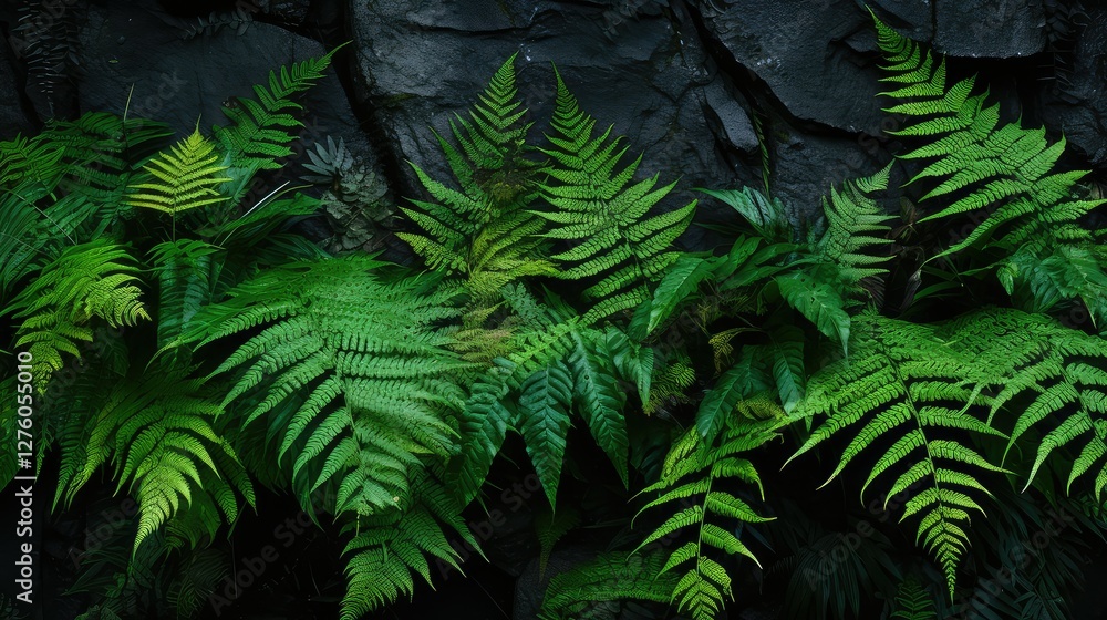 ferns green and black jungle background ferns green and black jungle background
