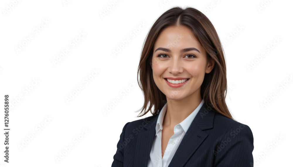 Smiling Businesswoman in Suit, Professional and Confident, Isolated on Transparent Background Smiling Businesswoman in Suit, Professional and Confident, Isolated on Transparent Background