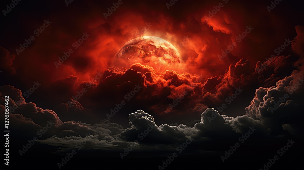 Fototapeta premium celestial red moon