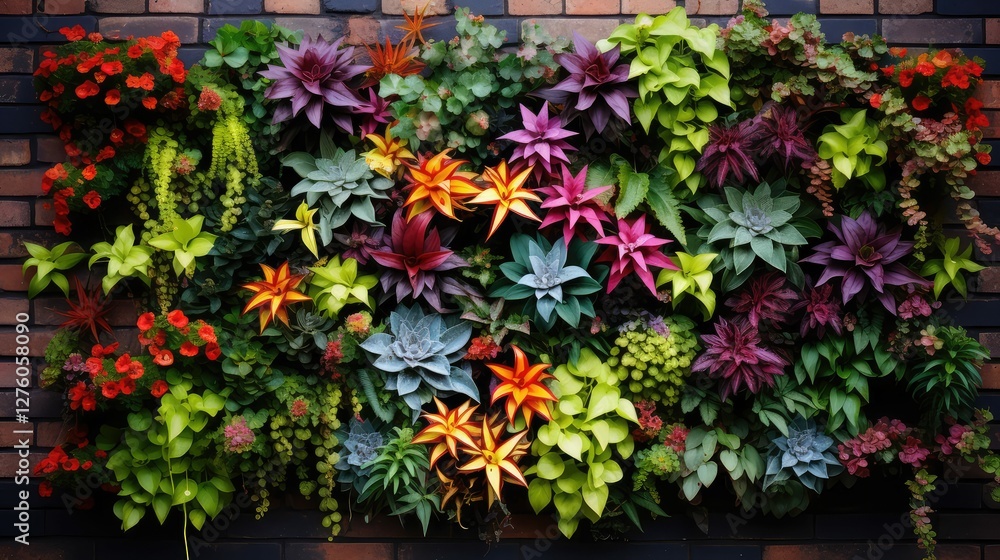 Naklejka premium foliage wall plants