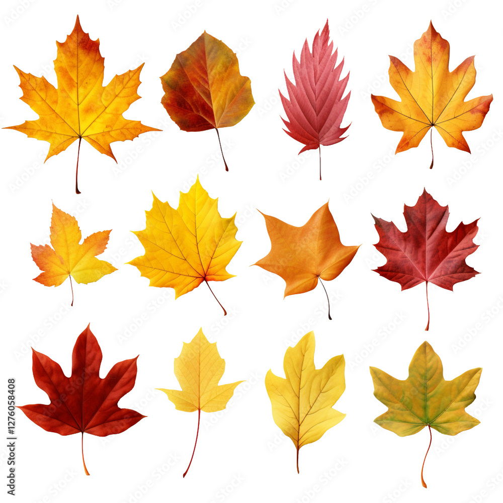 Fototapeta premium autumn leaves isolated on transparent background 