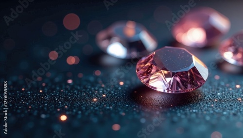 Shiny diamond arrangement on dark surface with sparkle, jewelery, quartz, sparkling