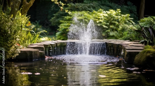 pond gushing water