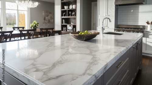 grey kitchen marble counter top