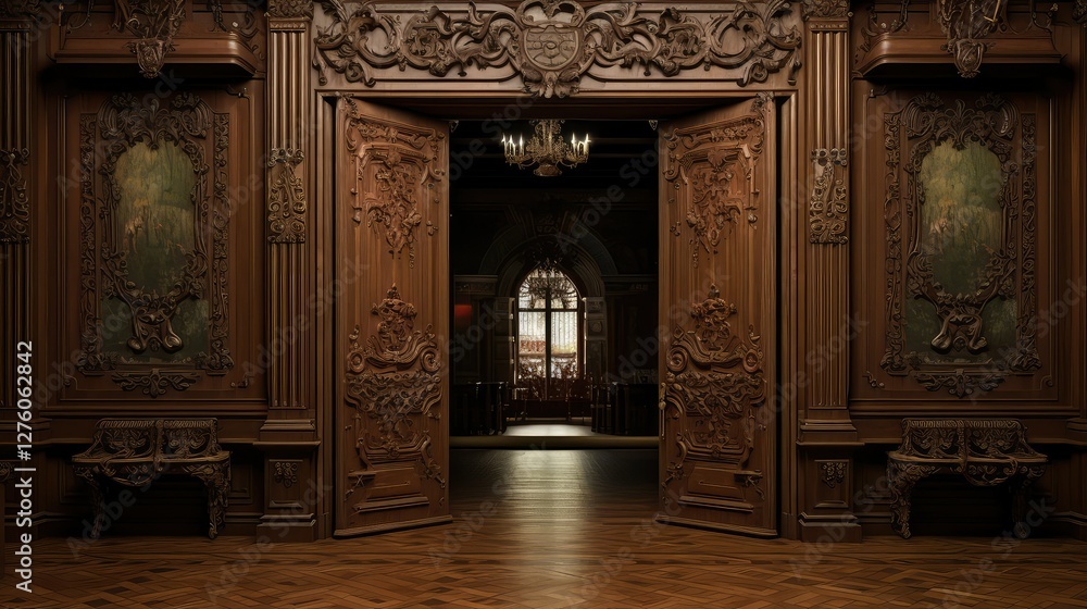 Fototapeta premium ornate old door opening