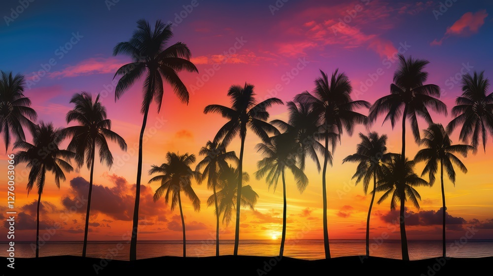 sunsky palm tree row sunsky palm tree row