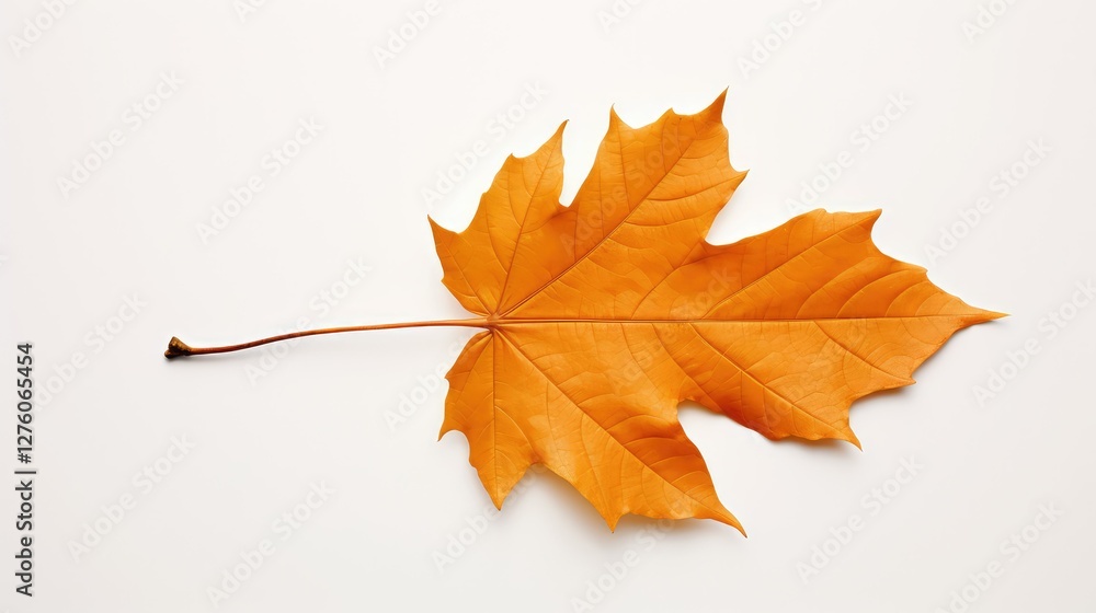 Fototapeta premium nature fall leaf on white