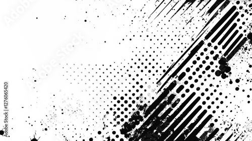 Dynamic stop motion animation with halftone dots and grunge textures. Great for creative backgrounds or design overlays