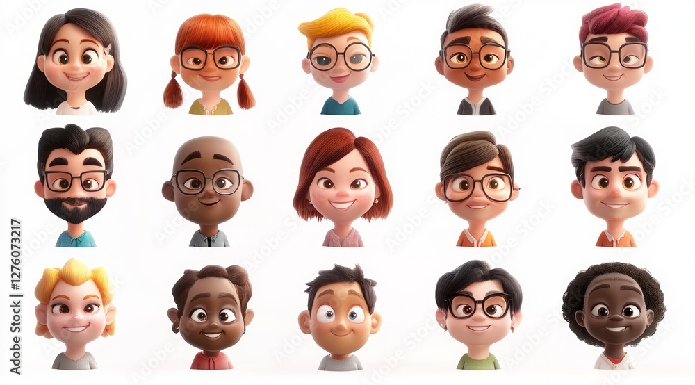 Smiling People Closeup Portrait Set Cute Cartoon Businessman Male and Female Avatars Multi-ethnic Man and Woman Faces Isolated on White Background Smiling People Closeup Portrait Set Cute Cartoon Businessman Male and Female Avatars Multi-ethnic Man and Woman Faces Isolated on White Background