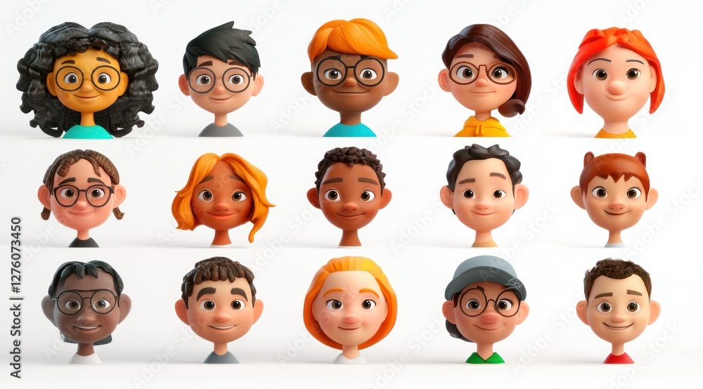 Smiling People Closeup Portrait Set Cute Cartoon Businessman Male and Female Avatars Multi-ethnic Man and Woman Faces Isolated on White Background Smiling People Closeup Portrait Set Cute Cartoon Businessman Male and Female Avatars Multi-ethnic Man and Woman Faces Isolated on White Background