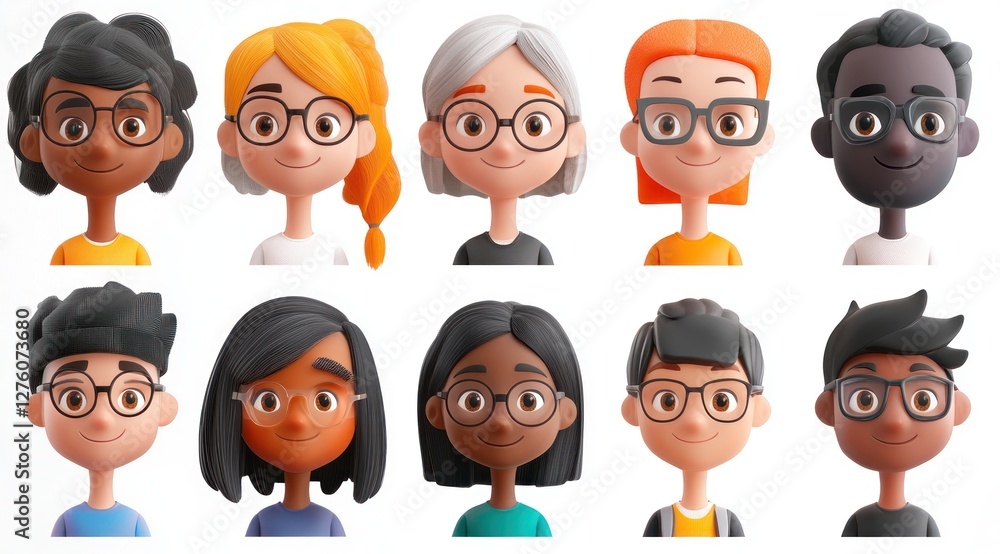 Smiling People Closeup Portrait Set Cute Cartoon Businessman Male and Female Avatars Multi-ethnic Man and Woman Faces Isolated on White Background Smiling People Closeup Portrait Set Cute Cartoon Businessman Male and Female Avatars Multi-ethnic Man and Woman Faces Isolated on White Background