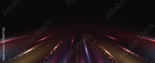 Glow effect of brigft neon flickering flash technology background