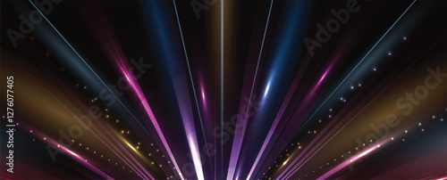 Glow effect of brigft neon flickering flash technology background