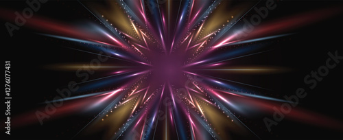 Glow effect of brigft neon flickering flash technology background