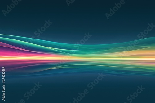 Vibrant Abstract Wavy Lines with Colorful Blends and Reflections photo