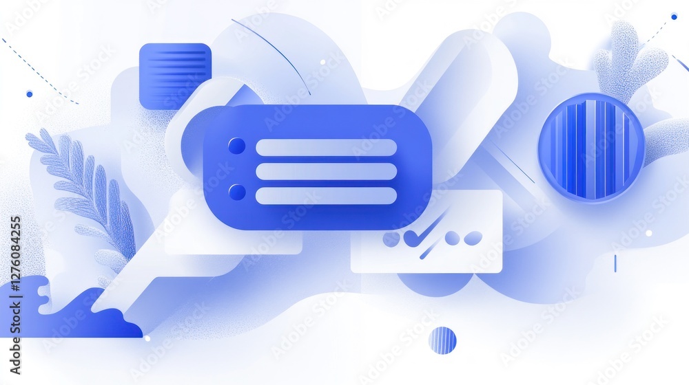 Abstract Blue Design: Modern Digital Art Abstract Blue Design: Modern Digital Art