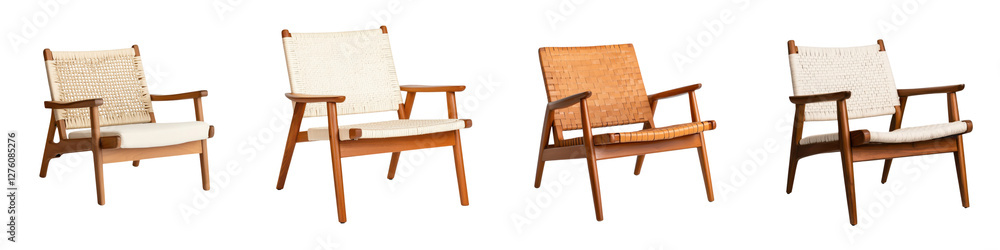 Collection of stylish and comfortable wooden armchairs arranged in a modern minimalist living room interior design The chairs feature sleek contemporary lines and cozy upholstery Collection of stylish and comfortable wooden armchairs arranged in a modern minimalist living room interior design The chairs feature sleek contemporary lines and cozy upholstery