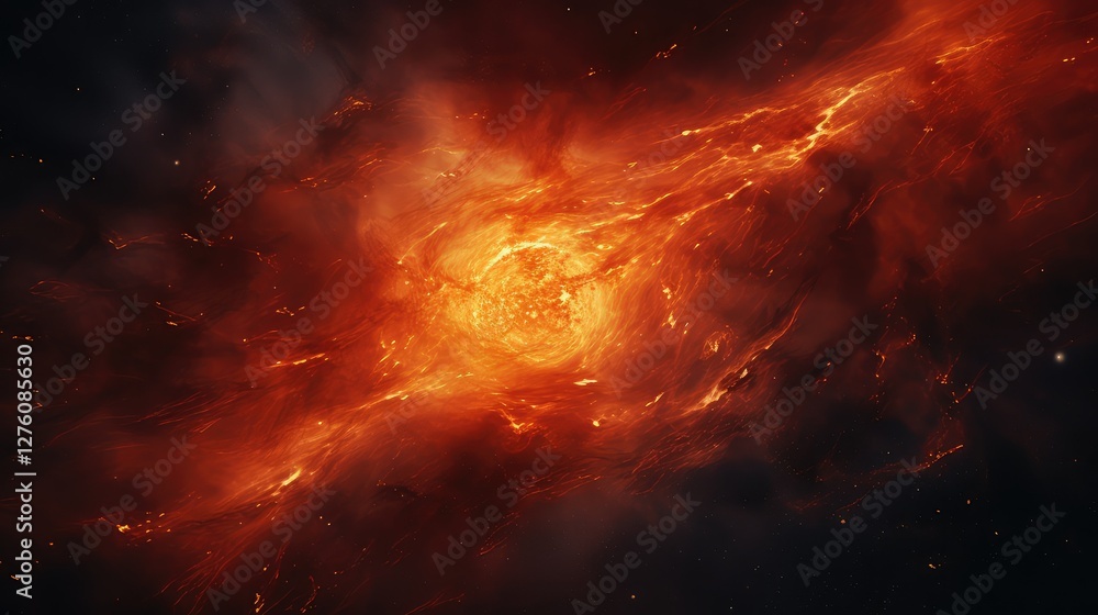 Fototapeta premium fiery outer space orange