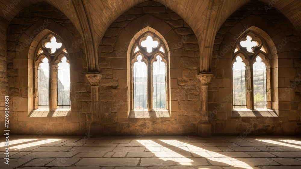 Obraz premium interior inside castle wall