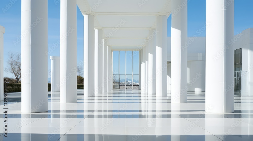 Fototapeta premium modern white pillars