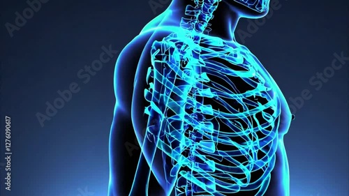 3D Illustration of Human Back Highlighting Lower Back Pain, Generative AI