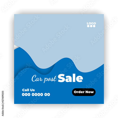 Car rent and sale automotive social media banner or birds post template