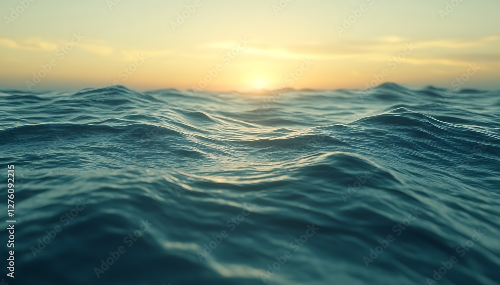 Fototapeta premium Ocean Sunset Waves Background