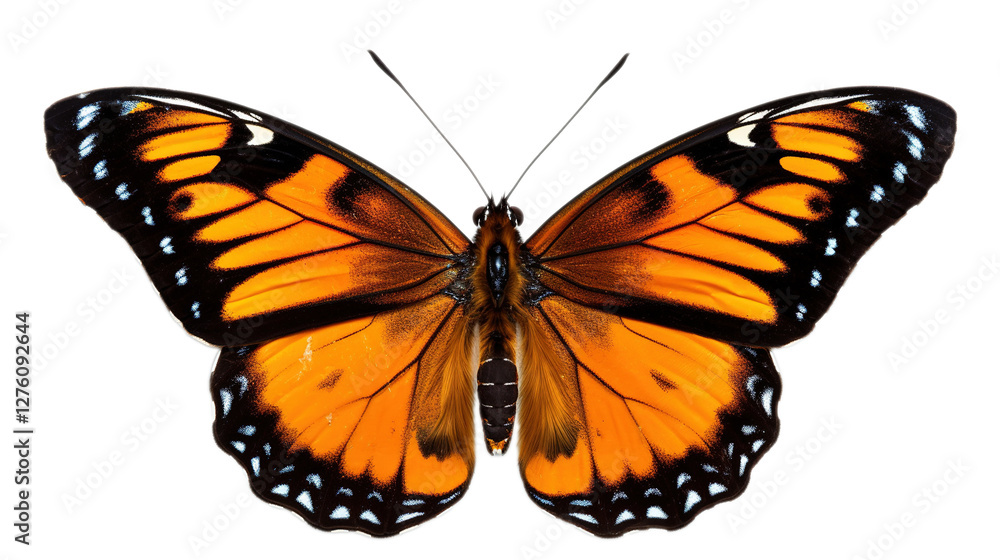 Obraz premium Elegant Butterfly Moth Flying on Transparent PNG Background 