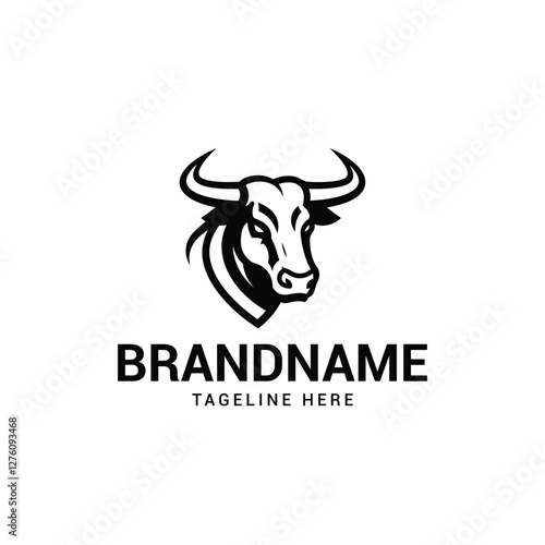 clean and modern vector bull logo design
