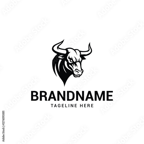 clean and modern vector bull logo design
