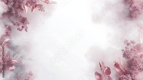 Rose Gold Floral Frame Soft Background Design