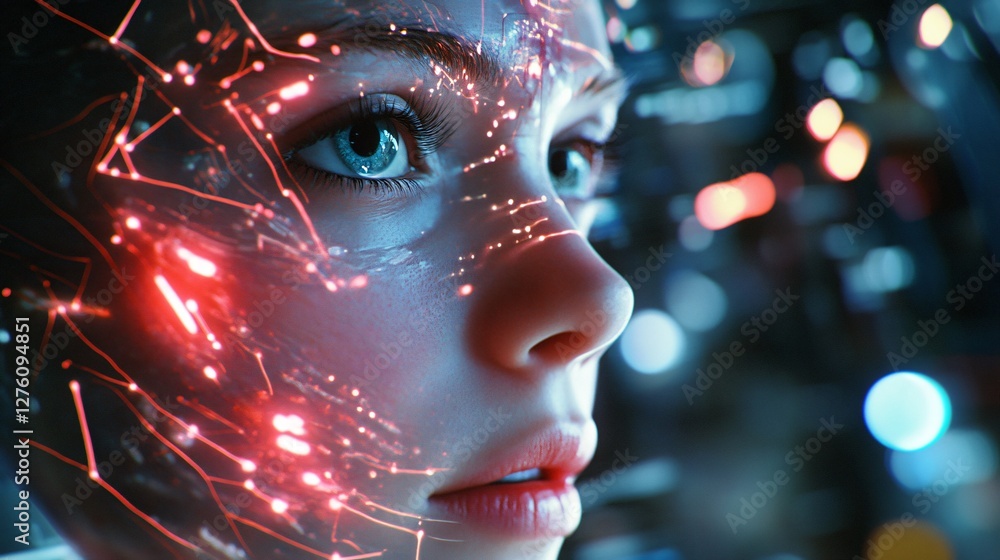 Human and Artificial Intelligence Fusion Conceptual Image Human and Artificial Intelligence Fusion Conceptual Image
