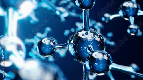 High-Resolution Close-Up of Dynamic Molecular Movement in Liquid, Generative AI