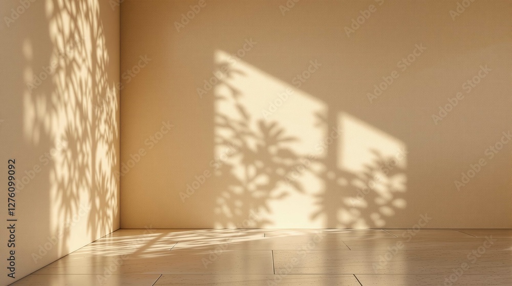 Fototapeta premium A room with a window and a plant in it