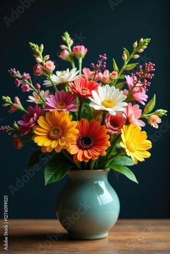 Wallpaper Mural A vase filled with an assortment of colorful flowers, plant decoration, multicolored flowers Torontodigital.ca